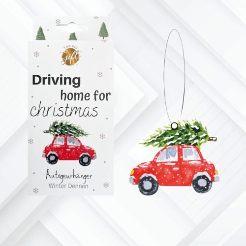 Driving home for christmas autogeur hanger, Winter Dennen geur
